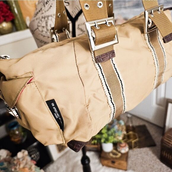 Y2K Un Apes Midi De Chien Paris Nylon Khaki Buckle Shoulder Bag. - Picture 10 of 15